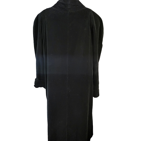 Vtg JS Collection Blk Velvet  F-Lgth Pleated Open Evening/ Opera Coat w/Pckts - Picture 4 of 6
